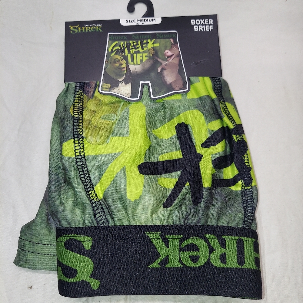 Shrek & Donkey Men's Tagless Boxer Brief Size Medium 32"-34" Brand New